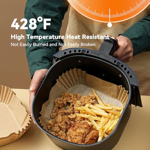Koja 200-Pack Square Air Fryer Liners 8" - Parchment Paper Basket Liners - size: 8" Square 200-Pack