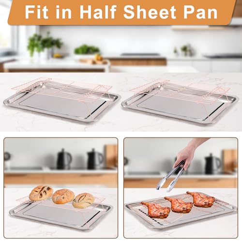 Briout Cooling Rack for Cooking Baking 3 Tiers,16"x10" Wire Rack, Rose Gold - color: Rose Gold, size: 16"x10"-3Tier