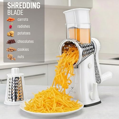 Rotary Cheese Grater Hand Crank, Vegetable Shredder - White - color: 07 - White