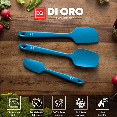 DI ORO Silicone Spatula Set - 600F Heat Resistant, 3-Pc Blue - color: Blue