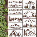 Mountain Stencils for Wood Burning Tree Stencil - style: Mountain