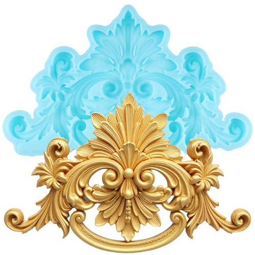 Baroque Fondant Mold Curlicues Scroll Lace Silicone Molds - color: Style J