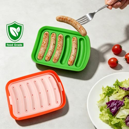 Silicone Baking Molds, Sausage-Shaped - color: Orange+Green