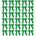 AIMUDI Emerald Green Satin Bows - 50 Count, Perfect for Holidays & Special Occasions - 2.5" Pre-Tied Mini Bows with Twist Ties - color: Green