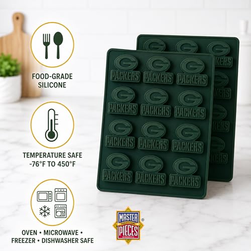 MasterPieces Game Day Set - FanPans NFL Green Bay Packers - Silicone Ice Cube Trays Two Pack - Dishwasher Safe - style: Green Bay Packers