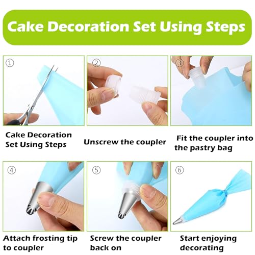 Suuker Ruffle Piping Tips Set, 9-Piece Cake Decorating Kit with Bag