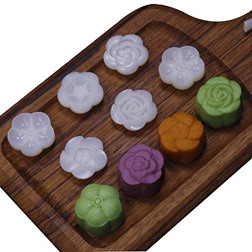 Cookie Stamp Mooncake Mold Set, Cookie Press Maker 50g Shaper - size: 50g 6pcs stamps