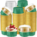 Gejoy 400 Pcs Aluminum Foil Baking Cups with Lids, Classic, Dark Green,Gold - color: Dark Green,Gold, size: Classic