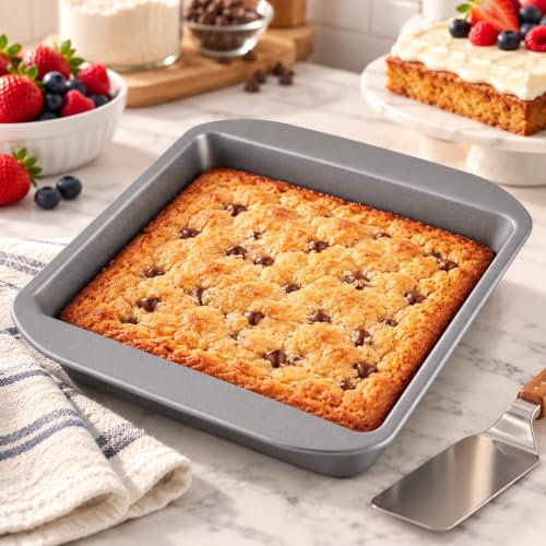 Farberware Nonstick Bakeware 9-Inch Square Cake Pan, Gray - color: Gray