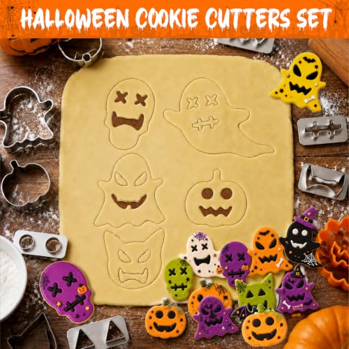 AIERSA 13Pcs Large Halloween Cookie Cutters Set, Stainless Steel - color: 13Pc