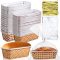 Hushee 50 Set Fall Paper Mini Loaf Pan Disposable, Orange Plaid - style: Plaid
