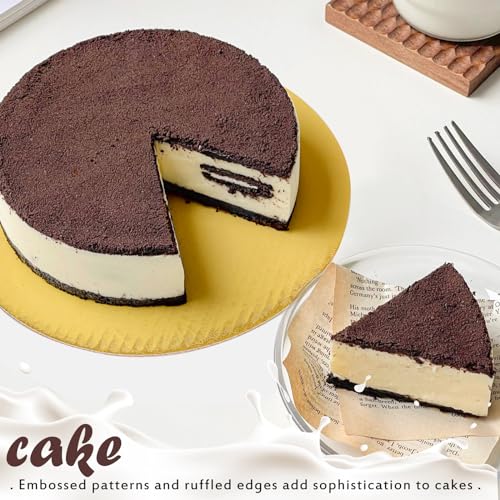 40 Pack Cake Boards Round 10 Inch Disposable Cake Plate Corrugated Cardboard Circles Cake Base Decorating Supplies (Gold 10")