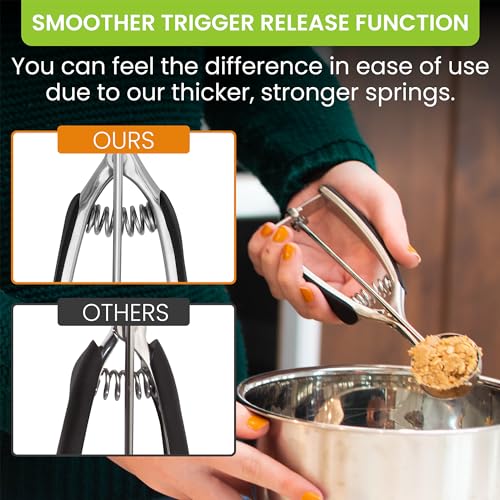 Spring Chef Medium Stainless Steel Cookie Scoop, #40, 1.7 Tablespoon, Black - color: Black, size: #40 - Medium - 1.7 Tbsp