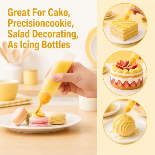 12pcs Small Squeeze Bottles for Sauces 30ml/60ml Plastic Icing Bottles