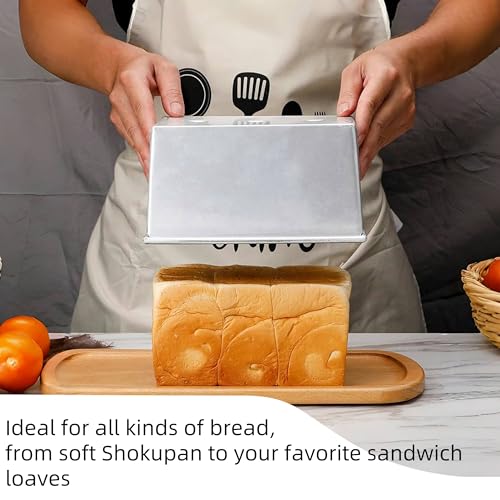 Shokupan Bread Pan, 1.5 Loaf Pullman Pan with Lid