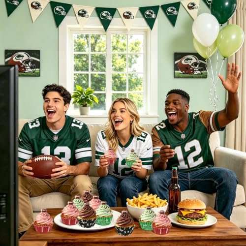 SANNIX 450pcs Football Cupcake Liners Baking Cups Rugby Cupcake Wrappers - style: Football