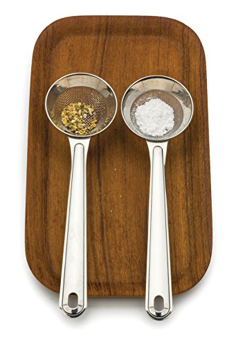 RSVP International Endurance Kitchen Collection, Stainless Steel Flour Sifter, Mini, 7x2x1", 2-Piece - size: Mini Sifter Set, Fine & Course, 2 Piece