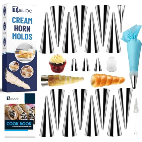 Cream Horn Molds for Baking, 15pcs Cone Shaped, 4.7-inch