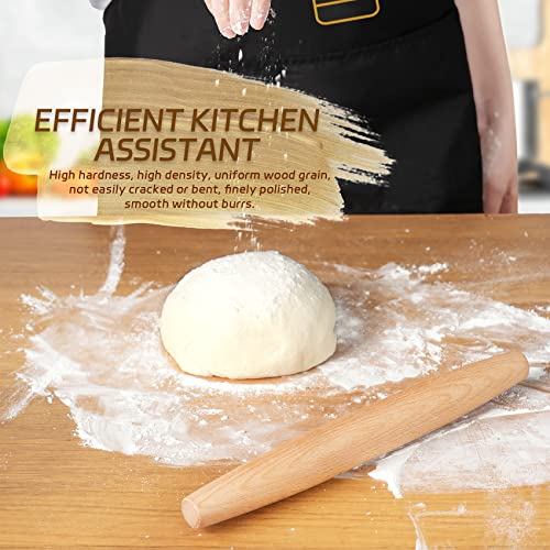 French Rolling Pin for Baking - AMPSEVEN Wooden Rolling Pin Dough Roller for Baking Pizza Pasta Dumpling Thin Pasta Piecrust 30CM 11.8inch - size: 30cm(11.81inch)