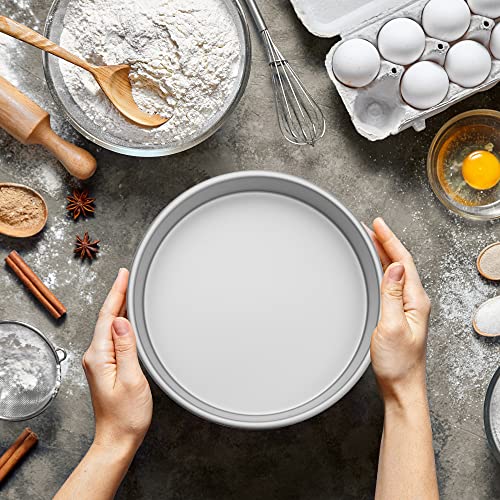 Last Confection 8 x 2 Inch Round Cake Pans, Set of 2 Anodized Aluminum Cake Pans Baking Tins - size: 2 Pack - 8" x 2" Deep