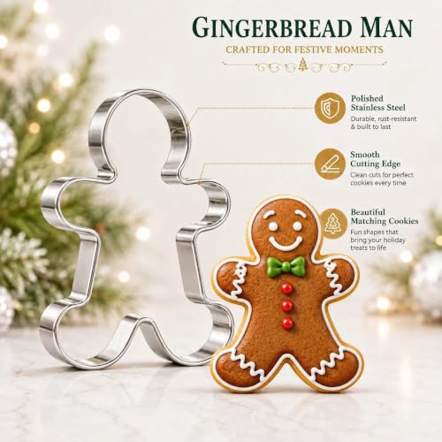 Christmas Cookie Cutters Set, 25 Stainless Steel Holiday Shapes - style: Style1