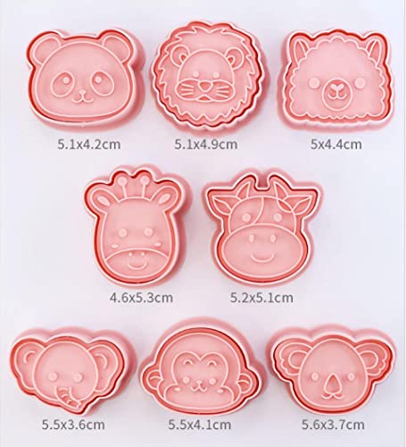 8pcs Cute Animals Cookie Cutters,Plastic Panda Cookie Stamps (Animals B) - color: Animals B