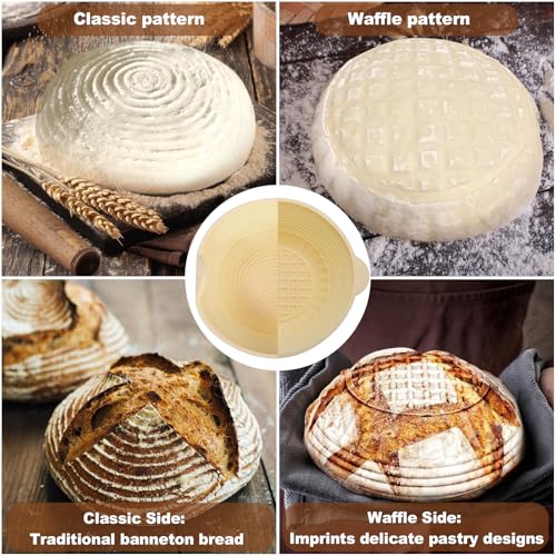 3Pcs Silicone banneton basket(Green),sourdough starter kit,silicone proofing baskets for sourdough bread baking.Folds Storage,Non-stick,Dishwasher Safe - color: Green
