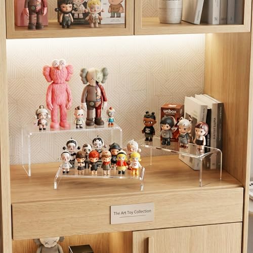 FUNFERY Acrylic Display Risers, 2 Set(7.8"L~8.2"L~8.6"L~9"L~9.3"L)Shelf - color: Clear, size: 10 Pcs