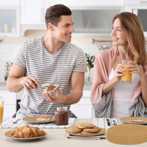 100pcs 8 inch Unbleached Parchment Paper Sheets Rounds, Heavy Duty Parchment Paper for baking, Precut Brown Non-Stick liners for Cake Pan, Steaming, Air Fryer, Non-Stick Liners for Cooking - size: 8inch-100pcs