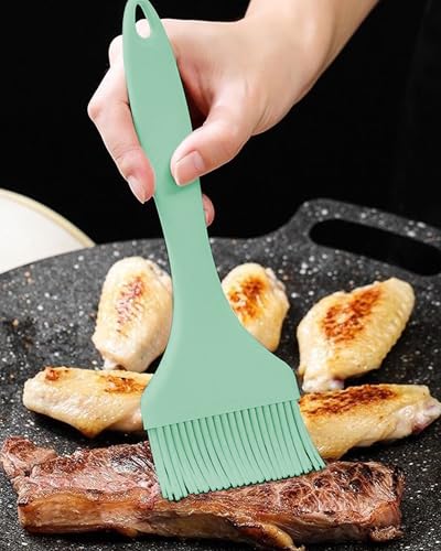 2Pcs Silicone Basting Pastry Brush Cooking Brushes Food Brush– Green - color: Green