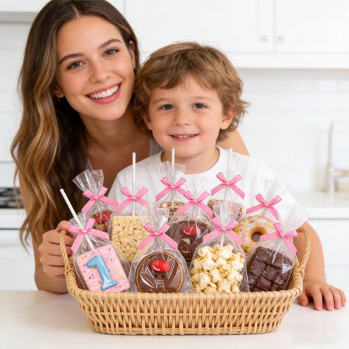 ROSPAKTEK 100 Pcs 4x6 Inch Clear Rice Krispie Treat Bags - Rice Kit Cakesicle Bags for Marshmallow, Macaron Pop, Candy, Apple Cookies, Cake Ore Pop Packaging (Individually Wrapped) - color: Clear 4x6 Inch-100