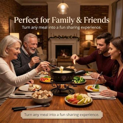Artestia Ceramic Fondue Pot Set for Cheese & Chocolate