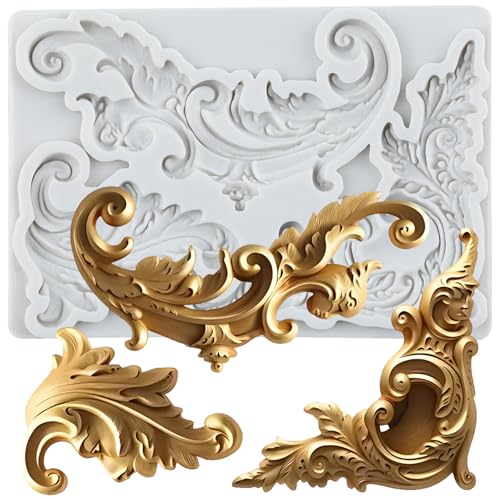 Lingzhi Baroque Fondant Molds Curlicues Scroll Lace Silicone Fondant Molds - color: Style B