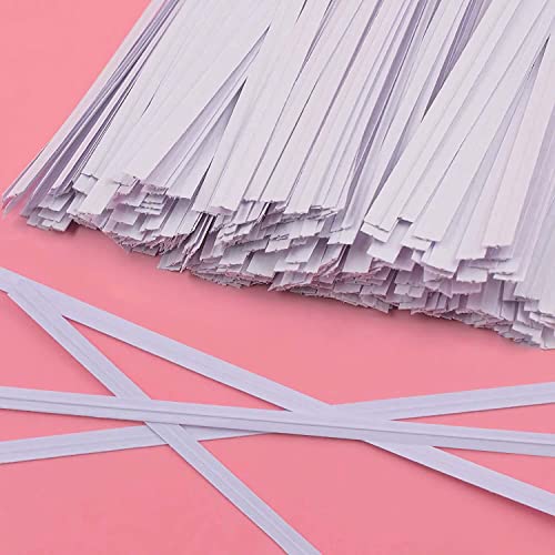 500 Pcs White Paper Twist Ties 5" Reusable Bread Ties Twisty-ties White Twist Ties Bag Ties Wire Ties for Bags Reusable Twist Tie for Party Cello Candy Bread Coffee Bags Cake Pops - size: 500 PCS