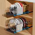 Black 2 Pack Pot Lid Organizer, Pull Out Cabinet Rack, 8 Dividers - color: Black, size: 8 Dividers-2 PACK-Hands
