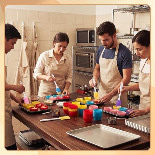 50 Pcs Mini Silicone Spatulas Bulk, 7 Inch Small Rubber Spatulas, 10 Colors