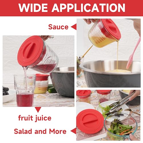 1 Pack Silicone Replacement Lids, Only Fit For Pyrex 2-Cup Tempered Glass Liquid Measuring Cups, Reusable & Food-Grade Silicone, Dishwasher & Microwave Safe (Cups not Included) - size: Lids For 2-Cup