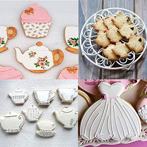 Tea Cookie Cutter Set 5 PCs Stainless Steel Small Size Teapot Teacup Kit