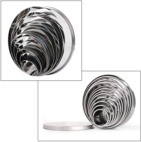 HULISEN Biscuit Cutter Set 11-Pc, Stainless Steel Round Cookie Cutters - style: 11 Sizes - Flat