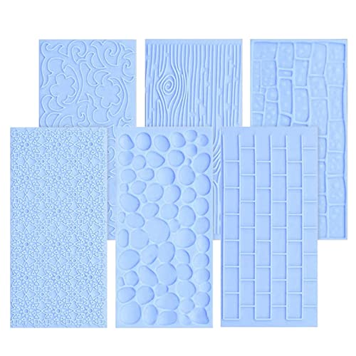 6 Packs Fondant Impression Mat Fondant Texture Mats Clay Mold Set Lace Embossing Mat Fondant Cake Embossed Impression Sheets for Cake Decorating - style: Style One