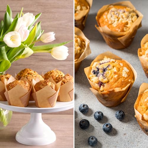 Ruisita 150 Pcs Mini Cupcake Liners Muffin Liners Baking Cups - color: Natural