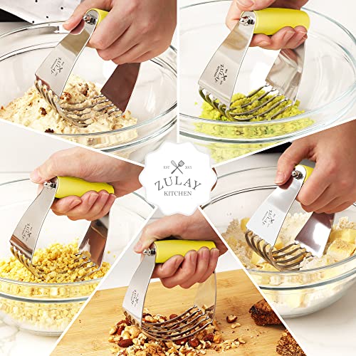 Zulay Kitchen Dough Blender - Stainless Steel Pastry Cutter, Heavy Duty Dough Cutter With Blades, Pastry Blender And Butter Cutter - Pastry Cutter For Baking (Yellow) - color: Yellow, size: Medium