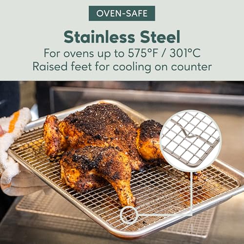 Stainless Steel Baking Rack - 10 x14.75 inch Jelly Roll Wire - size: 10.0" x 14.75" 1-Pack
