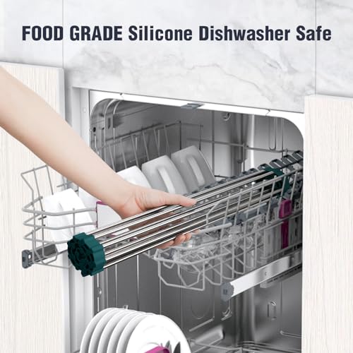Tomorotec Roll Up Dish Drying Rack Over Sink,304 Steel,17.7x15.5,DarkGreen - color: Dark Green, size: 17.7 x 15.5 in