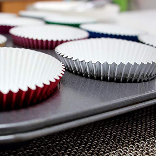 Foil Cupcake Liners Standard Paper Baking Cups 100 Pcs (Black) - color: Black