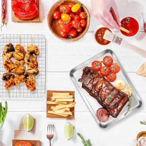 E-far Baking Sheet with Wire Rack Set, 10.5" x 8.3" (1 Pan +1 Cooling Rack) - size: 10.5"x8"