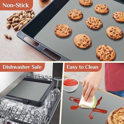 GTJ Silicone Baking Mat Roll, Reusable Baking Sheet Liners, 24 in x 6 ft - color: Gray, size: 72"L x 24"W