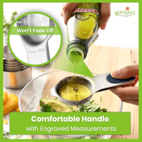 Spring Chef Magnetic Measuring Cups & Spoons Set of 15, Winter Frost - color: Winter Frost