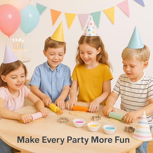 10-Pack 9" Kids Silicone Rolling Pins for Baking & Play