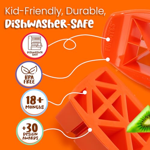 FunBites Sandwich Cutter for Kids Lunch, Crustless Bento 2-Pc Set, 1 Pack - color: Orange Triangles